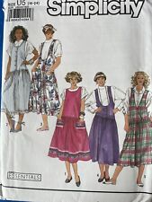 Vintage 1990 Simplicity Womens Jumper Dress Pattern 9738 Sizes 16-24 Casual Work picture