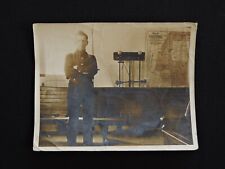 Antique c.1900s Military Photo w/ Map of Palestine & Spalding Exercise Machine picture