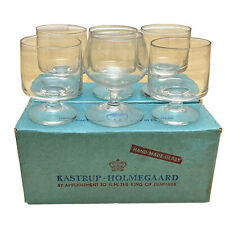 Vintage KASTRUP-HOLMEGAARD 6 HVIDE SMOKE STUB 4 OZ CLEAR Glasses DENMARK READ picture