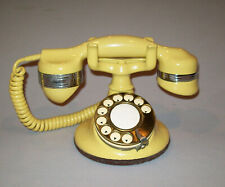 Antique Vtg Ca 1920s Rotary Dial Desk Set Telephone Beautiful Yellow Automatic picture