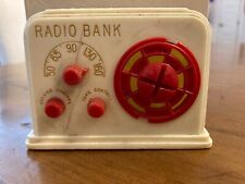 1950s Vintage Ideal Radio Piggy Bank USA White Plastic picture