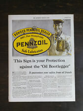 Vintage 1932 Pennzoil Oil Safe Lubrication Full Page Original Ad 424 picture
