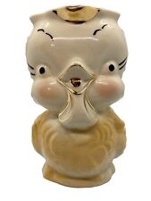 Shawnee Pottery Chick Pitcher Creamer Yellow with Gold Trim Vintage Owl bird picture