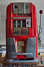 MILLS HIGH TOP 5 CENT SLOT MACHINE UNRESTORED ORIGINAL WORKING PERFECT SEE PICTS picture