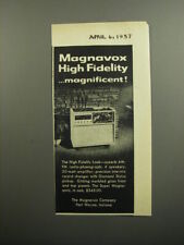 1957 Magnavox Super Magnasonic Phonograph Ad - Magnavox High Fidelity picture
