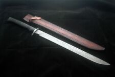 Handmade Forged 30.0'' Damascus Steel Long Machete Battle Ready sword & Sheath picture