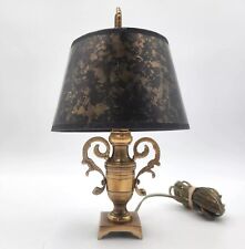 Vintage Mid-Century Small Brass Trophy Urn Table Desk Lamp With Shade 12
