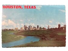 Houston TX-Texas, Scenic View Of Skyline, Antique, Buffalo Bayou 1960's VTG PM picture