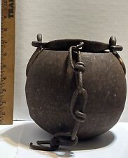 antique Medieval 14th 15th C forged iron Cauldron - cooking pot, picture