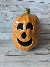 Vintage McCoy Pottery Pumpkin Jack-o-Lantern Halloween Candle Tea Light  JOL  picture