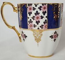 Vtg Royal Albert Bone China 100 Years 1900's Regency Blue & Gold Floral Mug EUC  picture