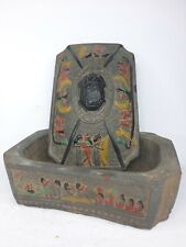 EGYPTIAN HANDMADE CARVED STONE Box Scarab Goddess Isis Eye of Horus Protect  picture