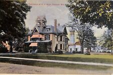 Delavan Wisconsin Allyn Mansion Historic Antique Vintage Postcard c1910 picture