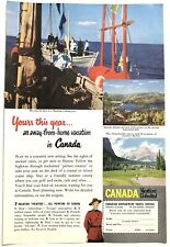 Vintage 1949 Original Print Ad Full Page - Canada Vacations Unlimited - Yours picture