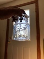 Vintage Ball Ideal Mason Quart Jar With Clear Glass Lid And Wire Bale No. 1 picture