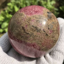 73mm Natural Rhodonite Sphere Quartz Crystal Ball Reiki Healing 709g picture