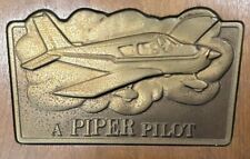 Vintage 1960’s PIPER CUB Aviation PILOT Sign Wall Plaque Airplane Airport 7.5x9” picture