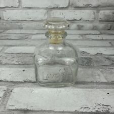 Lavoris Vintage Mouthwash Square Clear Glass Bottle Stopper Embossed Starburst picture