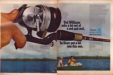 1969 Sears Ted Williams Fishing Rod Reel TWO PAGE Print Ad Boat Sports Center picture