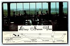 c1930's Lazy Susan Inn Dining Room Map Guide Overlooking Potomac River Postcard picture