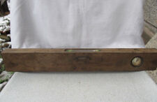 OLD ANTIQUE VINTAGE WOODEN CARPENTER'S LEVEL WITH FILLED GLASS TUBES picture