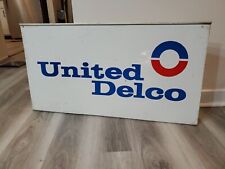 c.1950s Original Vintage United AC Delco Sign Metal 2 Sided Gas Oil Chevy GM  picture