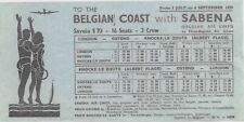 SABENA Belgian World Airlines 1939 SAVOIA S73 Timetable-London. 16 Seats 3 Crew picture