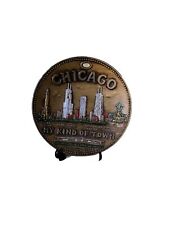 Vintage Chicago Souvenir Wall Hanging Plate Chicago Points Of Interest picture