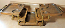 Vintage Mid Century Modern Karoff  Fold-Away Extendable Buffet Snack Tray Wood picture