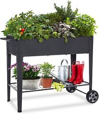 Raised Planter Box with Legs Outdoor Elevated Garden Bed On Wheels for Vegetable picture