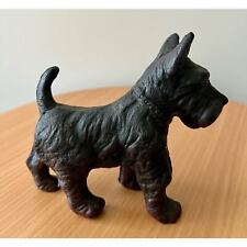 Vintage Solid Cast Iron BlackScottie Dog Scottish Terrier Figurine picture