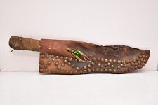 ANTIQUE 1800s NATIVE AMERICAN INDIAN LARGE BUFFALO SKINNING TRADE KNIFE & SHEATH picture
