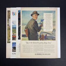 Vintage 40s Airlines Of The United States Magazine Ad (Lot of 4) Pan Am, DC-7 picture