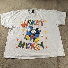 Vintage Mickey Mouse Shirt Adult Gray Mickey Unlimited Big Print USA 90s picture