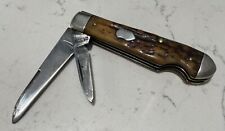 VTG Cattaraugus Cutlery Co 24399 Folding Knife w/ Bone Scales Little Valley NY picture