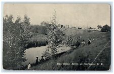 c1910's Red Stone River Tourists Kids On River Carthage South Dakota SD Postcard picture