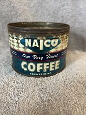 Vintage 1950s NATCO COFFEE GRAPHIC COFFEE TIN 1 POUND CHICAGO ILLINOIS No Lid picture