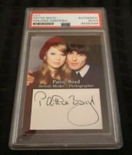 Pattie Boyd signed autographed psa slabbed custom cut card George Harrison wife picture