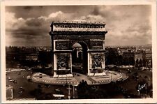 Vtg Paris France L'Arc de Triomphe de l'Etoile RPPC Real Photo Postcard picture