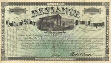 Defiance Gold and Silver Mining Co. - 1881 dated Colorado Mining Stock Certifica picture