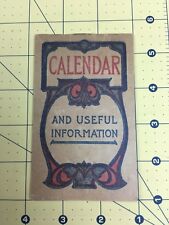 Emersons Bromo Seltzer Calendar and Useful Information Booklet 1911 1912 Vintage picture