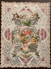1890’s Large “Sweet Remembrance” Layered Victorian Die Cut Card Unused picture