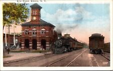 Postcard Erie Railroad Depot in Elmira, New York picture