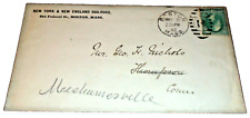 1882 NEW YORK & NEW ENGLAND RAILROAD USED COMPANY ENVELOPE picture