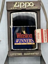 Vintage 1994 Winston Winners Club Racing HP Chrome Zippo Lighter NEW W/ Necklace picture
