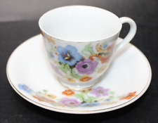 VINTAGE TEACUP & SAUCER MADE IN OCCUPIED JAPAN FLORAL PATTERN picture