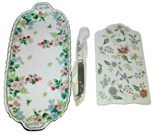 2 NEW Andrea Sadek Serving Plate Platter Trays Both Have Floral Pattern picture