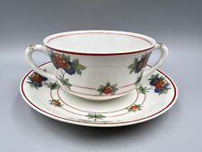 VTG 8 Pc. Canterbury Double Handle Cup & Saucer Set - 0.P. Co. Syracuse - Nice picture