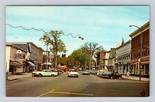 Lancaster NH-New Hampshire, Business District, Texaco, Vintage Souvenir Postcard picture
