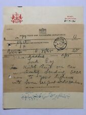 1936 MAHARAJA BUNDI Signed crested letter and Telegram to Nawab Tonk for Car picture